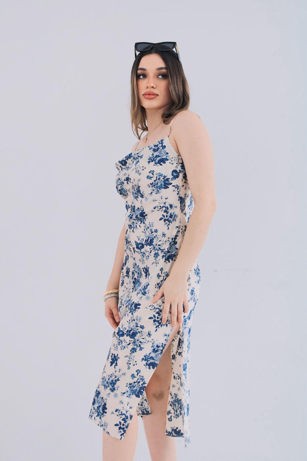 VESTIDO SATIN FLORAL KATHY