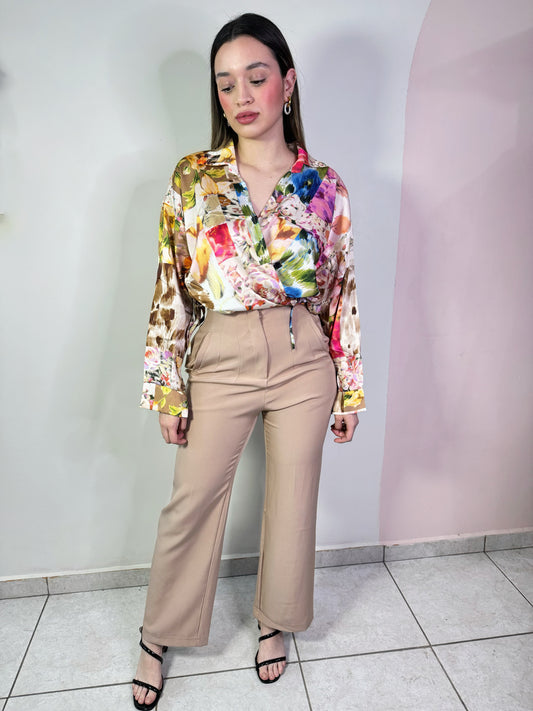 Blusa Floral Neutro