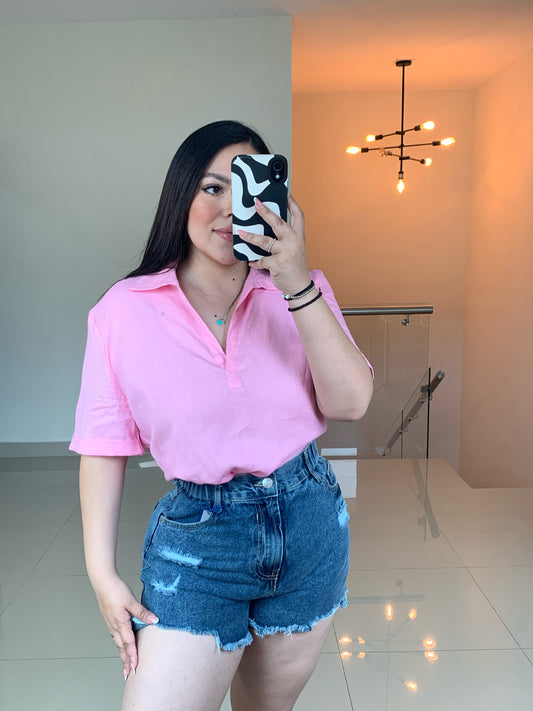 Blusa Lino Pink