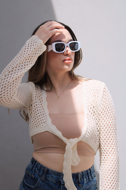 Blusa Crochet Beige