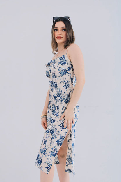 VESTIDO SATIN FLORAL KATHY