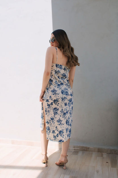 VESTIDO SATIN FLORAL KATHY