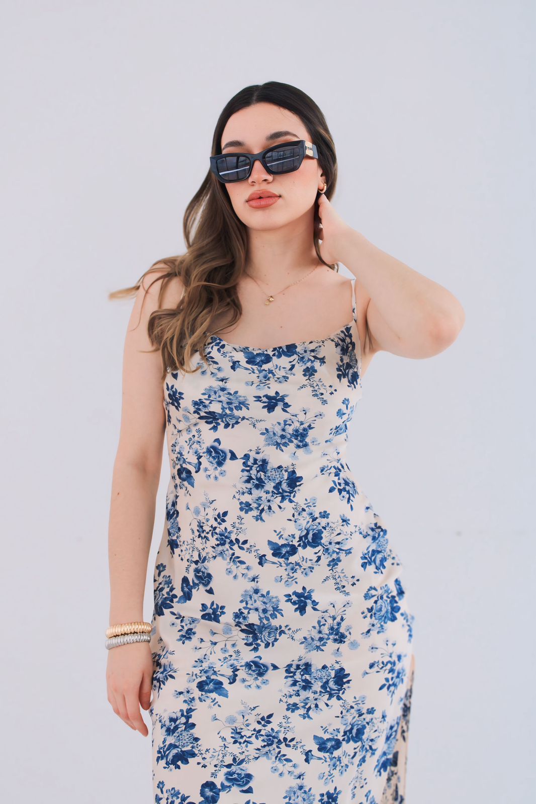 VESTIDO SATIN FLORAL KATHY
